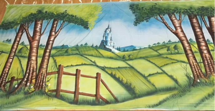 Country Lane & Castle Cloth hire — Scenery